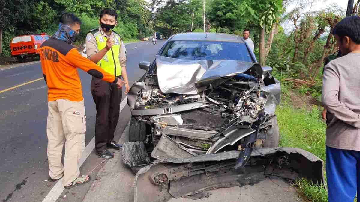 Pohon Tumbang Timpa Mini Bus di Jalur Pantura Situbondo