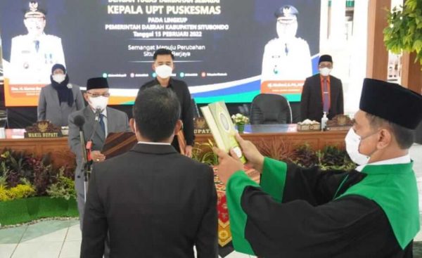 Lantik 16 Kepala Puskesmas, Bupati Situbondo Ingatkan Vaksinasi dan Layanan Kesehatan Masyarakat