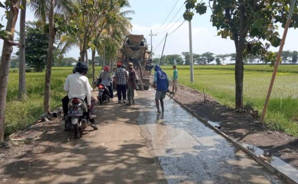 Pengusaha Tambang Desa Seletreng Situbondo Cor Jalan Rabat Beton Sepanjang 400 meter