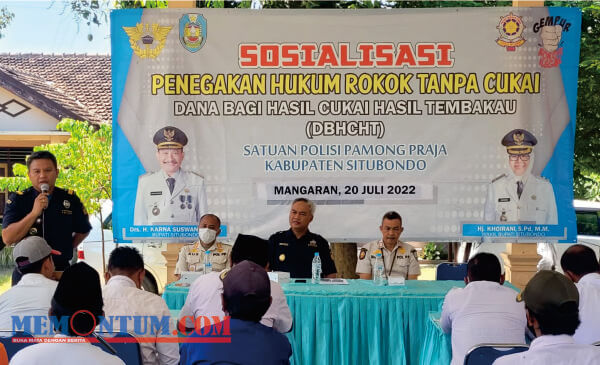 Kantor Bea dan Cukai Jember bersama Satpol PP Situbondo Sosialisasikan Penegakan Hukum Rokok Ilegal