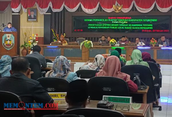 DPRD Situbondo Gelar Paripurna Pengesahan Raperda Lembaga Penyiaran Publik Lokal Radio Rengganis